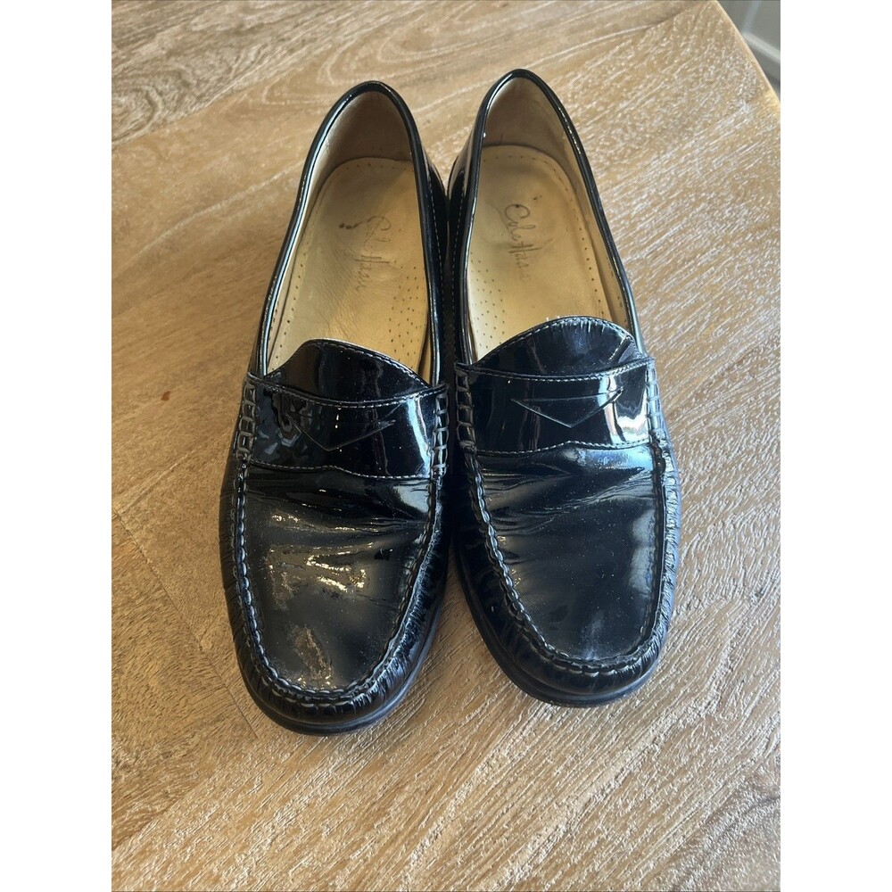 Cole Haan NIKEAir 7 1/2 Women’s Penny Loafer Patent Leather Slip On, Black